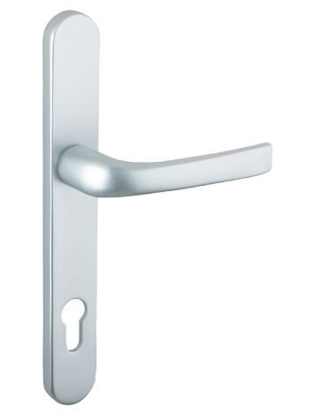 silver door handle with lock