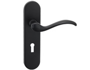 Urfic Geneva Ebony Range Door Handles On Backplate, Matt Black - 130-3000-F5 LK (sold in pairs)