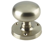 Victorian Satin Chrome Oval Shaped Mortice Door Knobs - JV34BSC