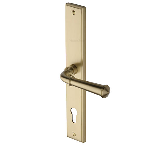 Heritage Brass Colonial Multi-Point Door Handles (Left OR Right Hand, 92mm  C/C), Satin Brass - MP1932-SB (sold in pairs) from Door Handle Company