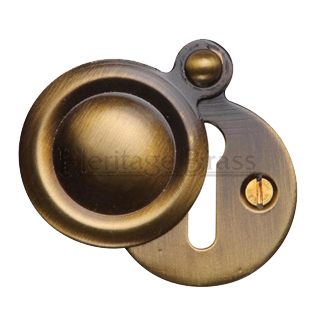 Heritage Brass 'Standard' Round Covered Key Escutcheon, Antique Brass ...