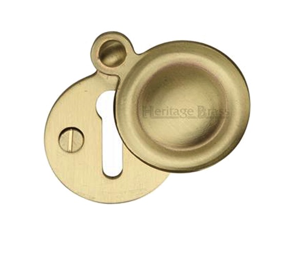 Heritage Brass Standard Round Covered Key Escutcheon, Satin Brass ...